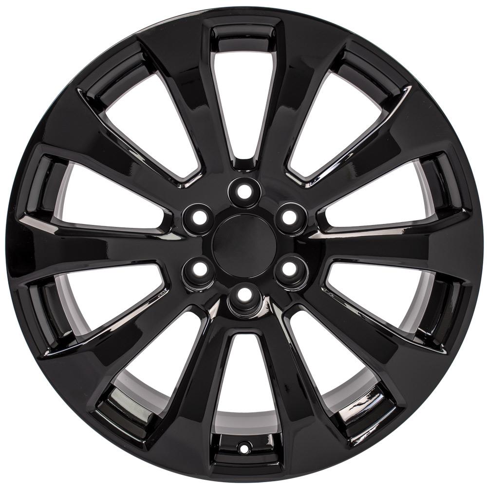 Replica wheels for GMC and Chevy trucks - Fits 22x9 Gloss Black Silverado High Country Wheels