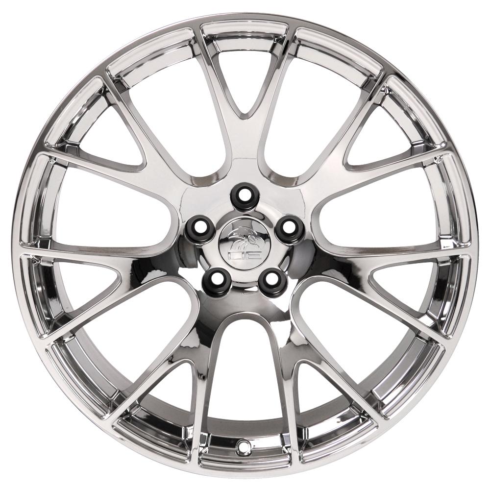 DG69 Hellcat style chrome Dodge Ram 1500 wheels also fit some Durango, Dakota & Aspen models