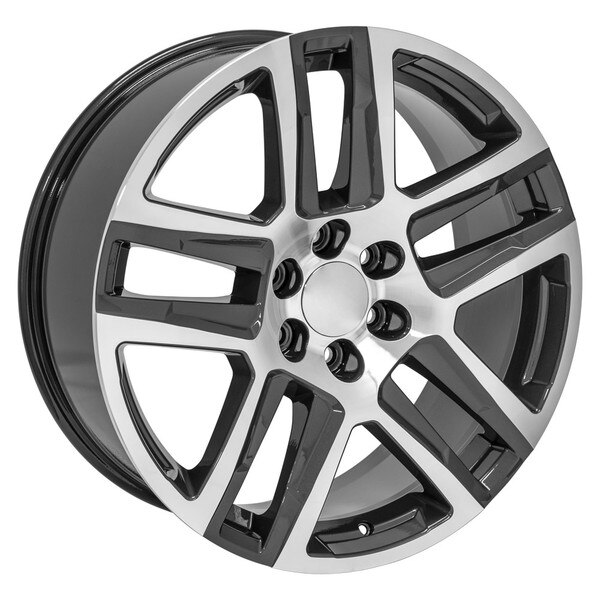 22-inch Gunmetal Machined Rims fit Chevrolet Silverado 1500 - CV63 22x9 ...